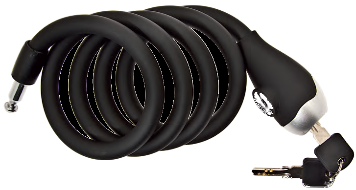 ART.LU 13 N Lucchetto a spirale in silicone 120 cm. x 12 mm nero opaco ART.LU 13 N Lucchetto a spirale in silicone 120 cm. x 12 mm nero opaco